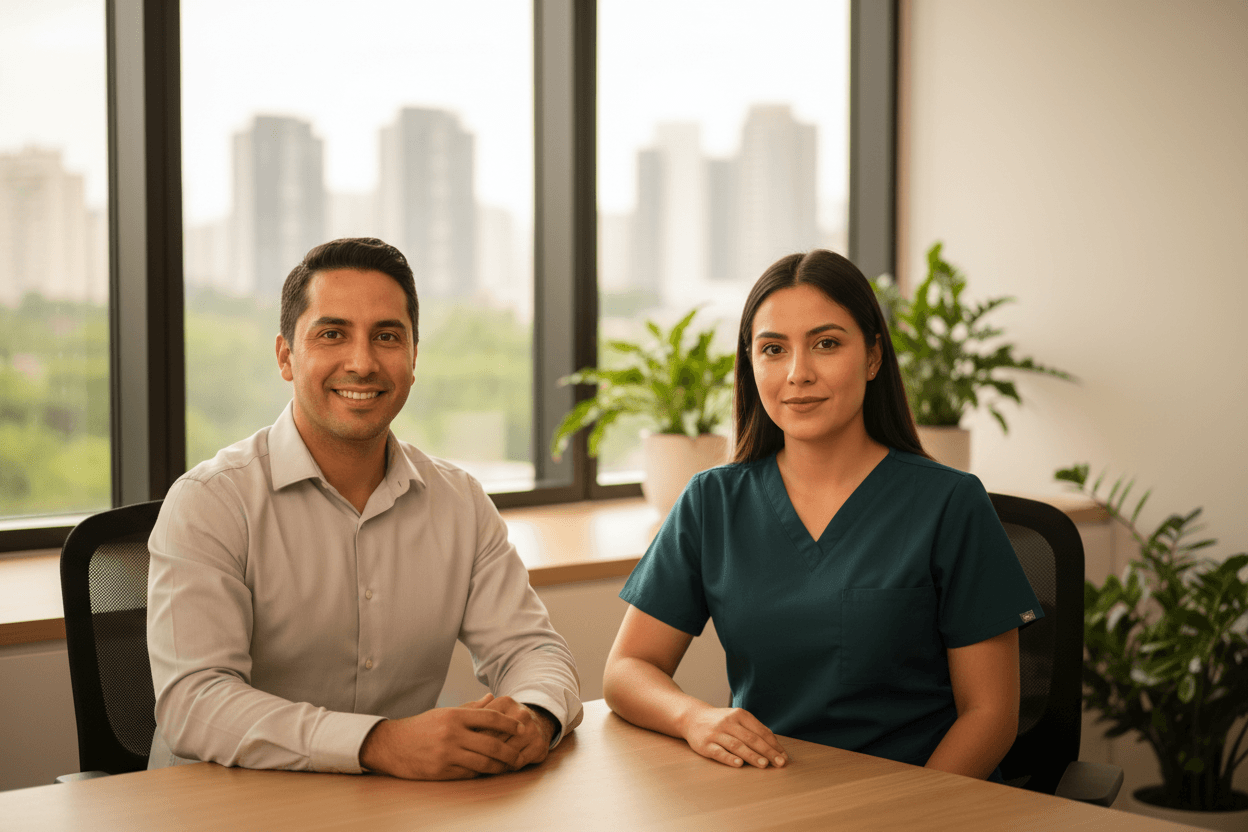 Mateo Escobar and Dr. Laura Duarte, co-founders of Nevatal